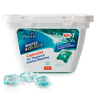 Capsules for hygienic clothes washing